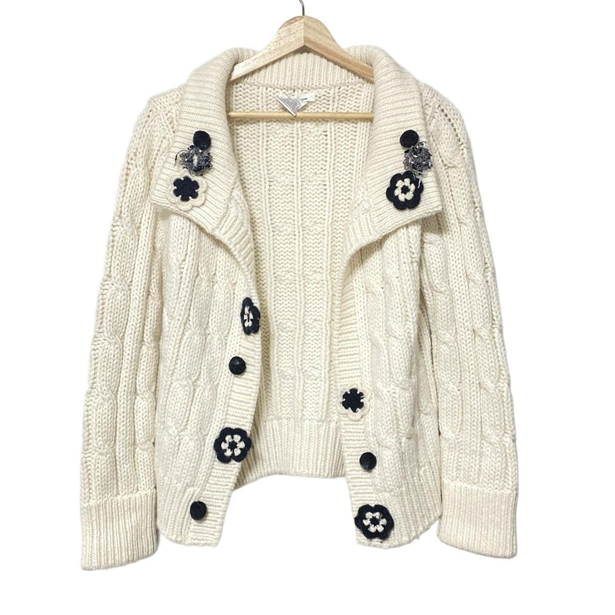 Rene(ルネ) カーディガン サイズ36 S レディース - アイボリー×黒 長袖