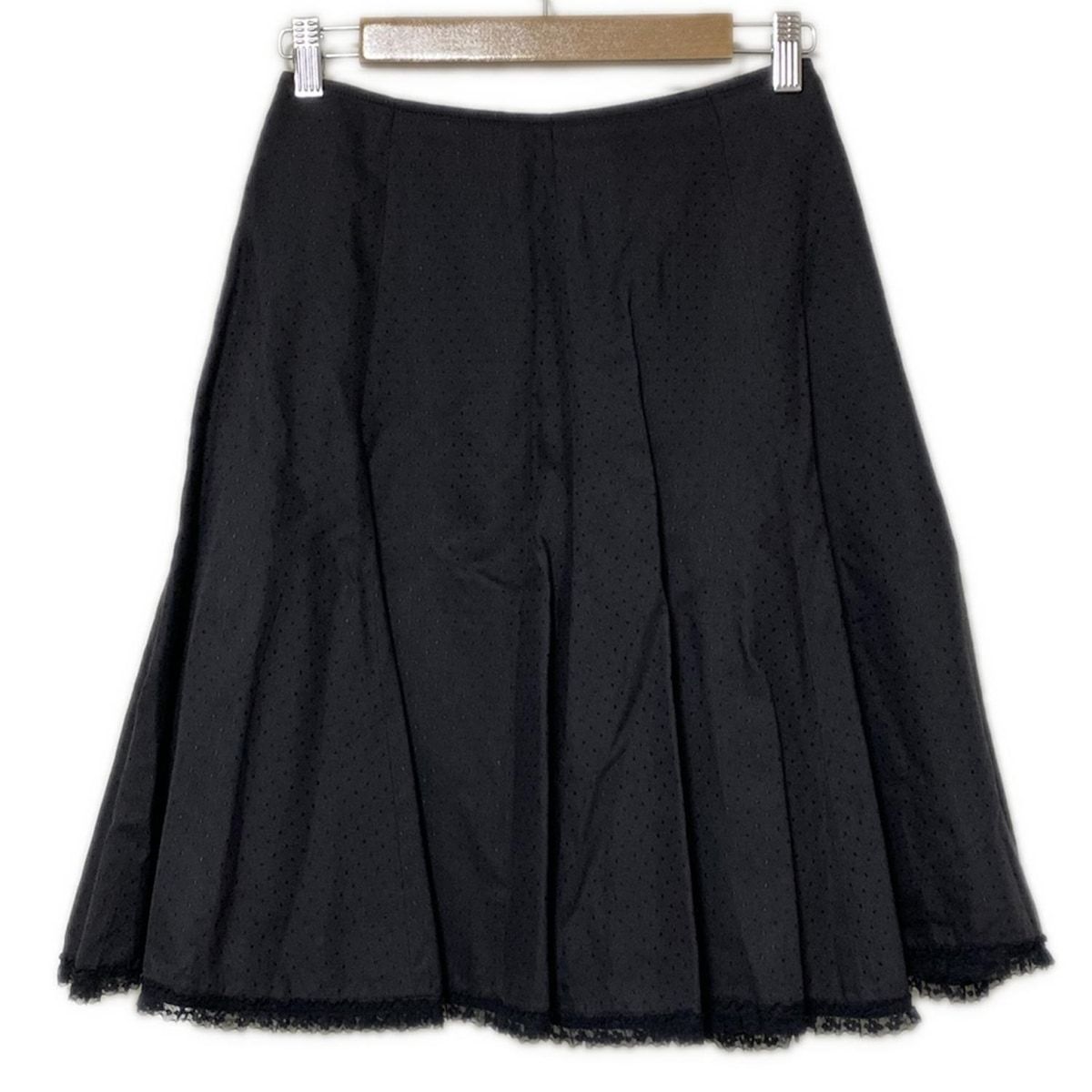 Rene(ルネ) スカート サイズ36 S レディース美品 - 黒 ひざ丈/ドット柄