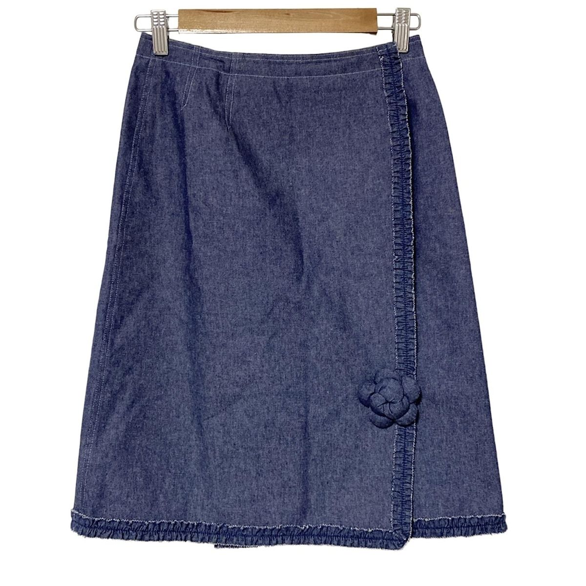 美品✨Rene ひざ丈スカート ネイビー パールボタン 36 René - Rene