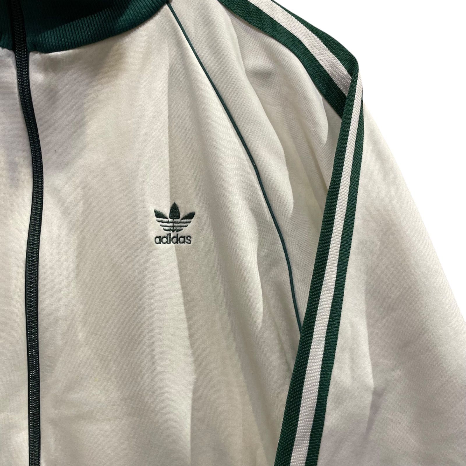 80s adidas Track Jacket オフホワイト緑 M相当 アディダス トラック