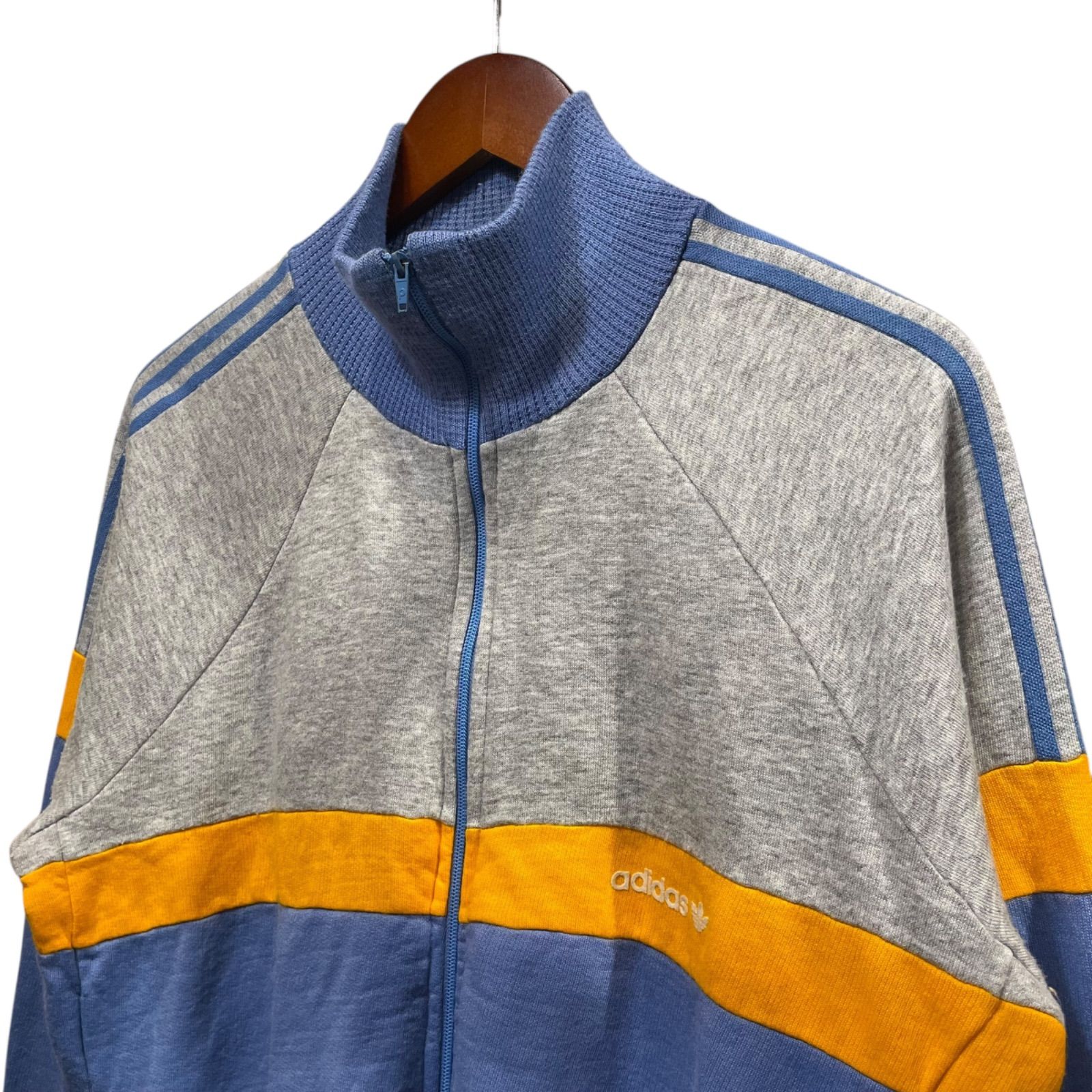 70s JCpenney トラックジャケット型　アクリルジャケット 70s adidas Acrylic Track Jacket 青灰 L相当 アディダス ジャージ