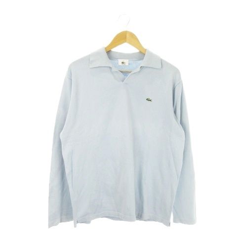 ラコステ LACOSTE 文字ワニ ポロシャツ ニット 4 青 ライトブルー 長袖