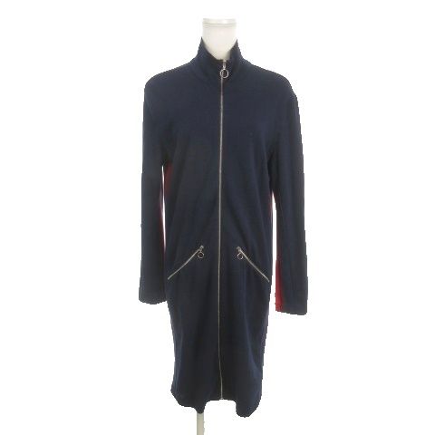 ラコステ LACOSTE ワンピース 36 紺 ネイビー 長袖 スタンドカラー