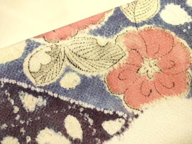 平和屋着物○九寸名古屋帯 辻が花 鬼しぼ縮緬 正絹 逸品 DABB7539op