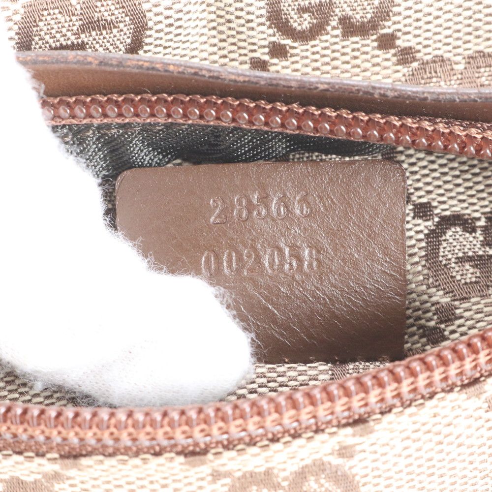 美品 グッチ GGキャンバス 28566 レザー 2WAY ボディバッグ 斜め掛け