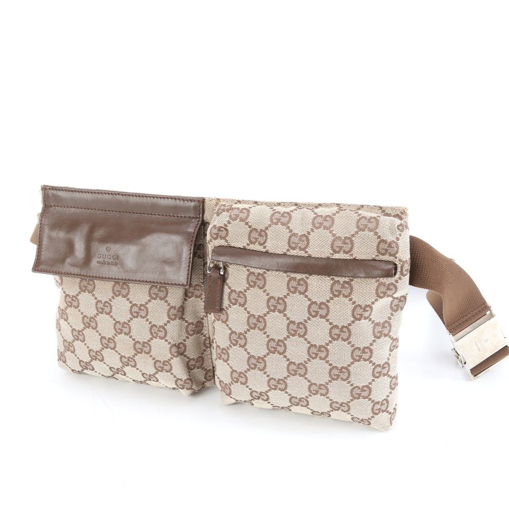 美品 グッチ GGキャンバス 28566 レザー 2WAY ボディバッグ 斜め掛け