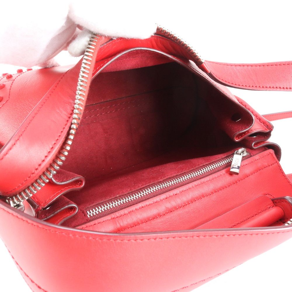 【TOD'S】ウェーブバッグ2wayバッグロゴ型押しレザー赤レッドハンドバッグ Woman RED Tod's Wave Bag in Leather Small XBWWAVJ0200WPEPZR409 | Tods