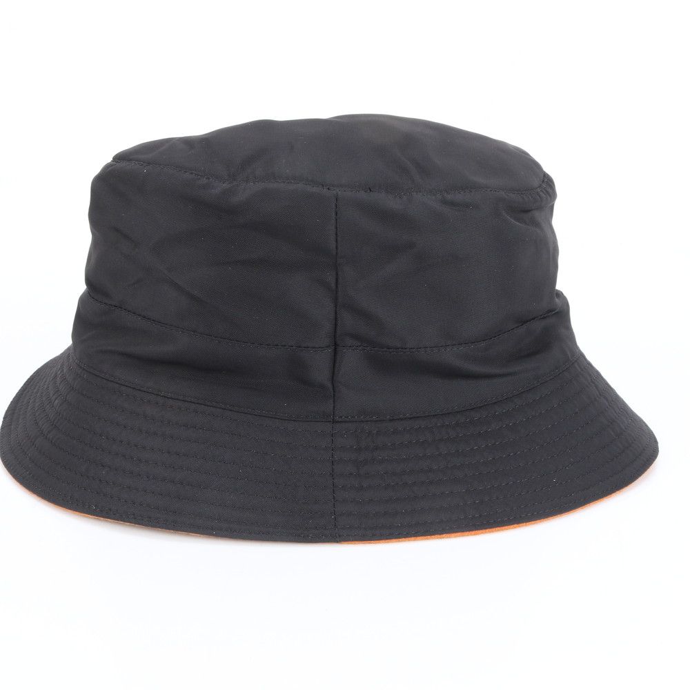 美品 エルメス Hロゴ バケットハット バケハ 60 ブラック オレンジ