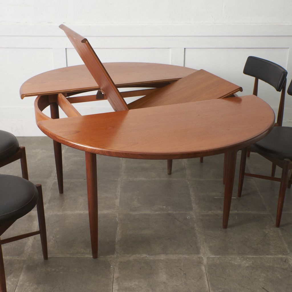 美品✨G-PLAN エクステンションテーブル ラウンド チーク材 フレスコ 英国 G-PLAN エクステンション ラウンドテーブル 拡張 チーク ジープラン