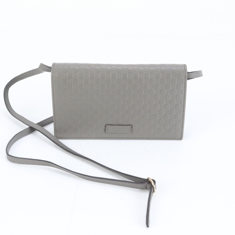 極美品 グッチ マイクロ グッチシマ ショルダー ウォレット バッグ