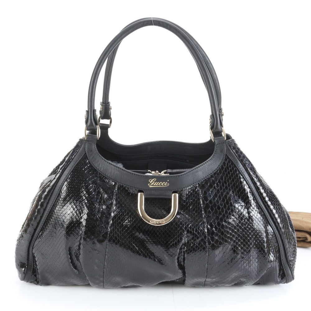 廃盤・美品 グッチ ビジネス トートバッグ オールレザー 肩掛け A4可 黒 極美品 グッチ アビー 199835 パイソン レザー トート バッグ 肩掛け