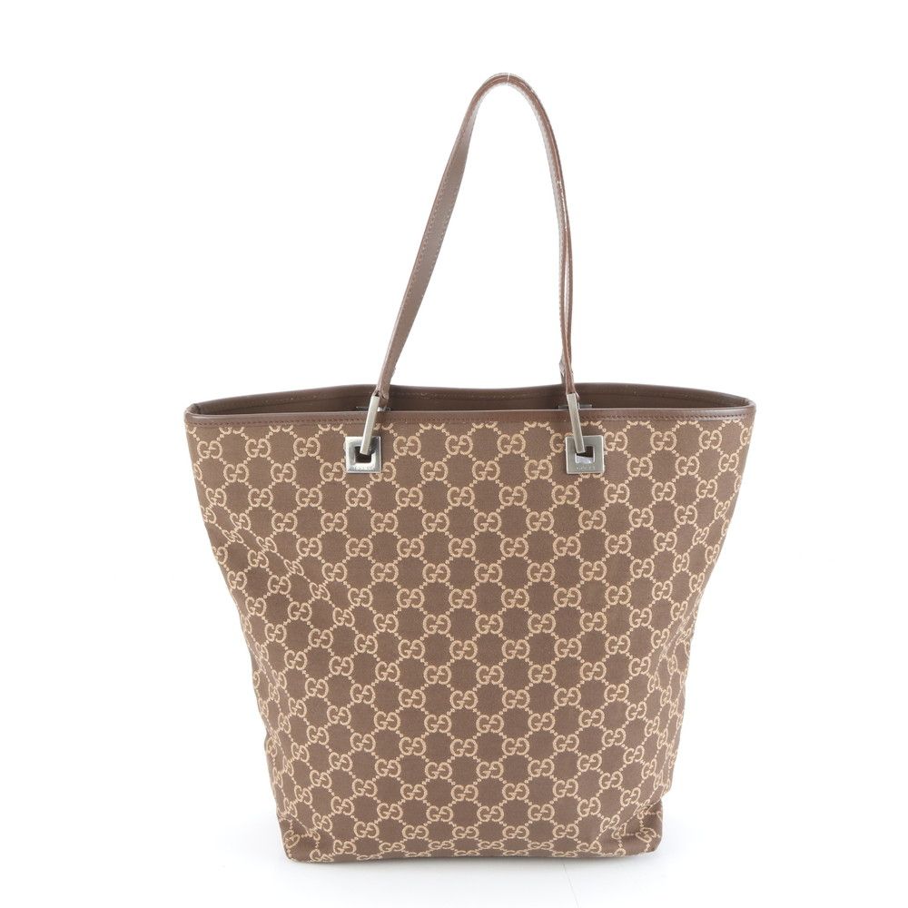 美品 グッチ GGキャンバス 002 1098 レザー トート バッグ 肩掛け