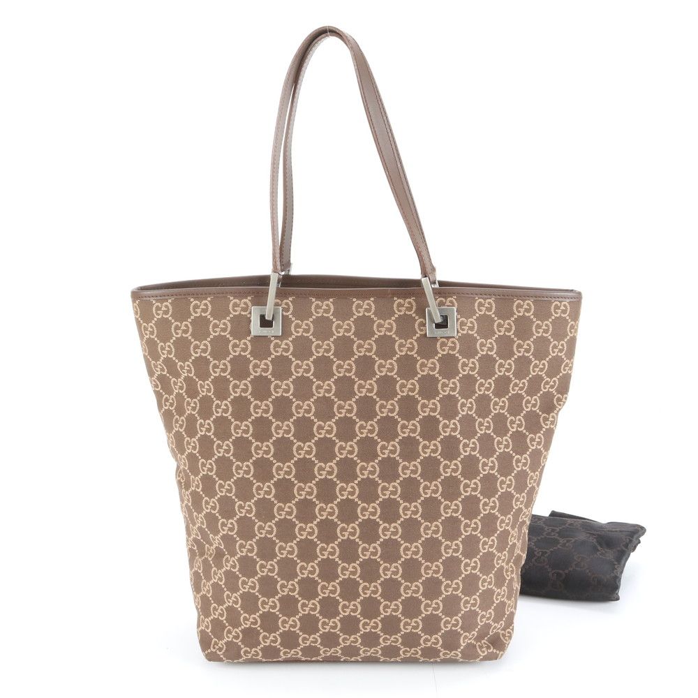 美品 グッチ GGキャンバス 002 1098 レザー トート バッグ 肩掛け