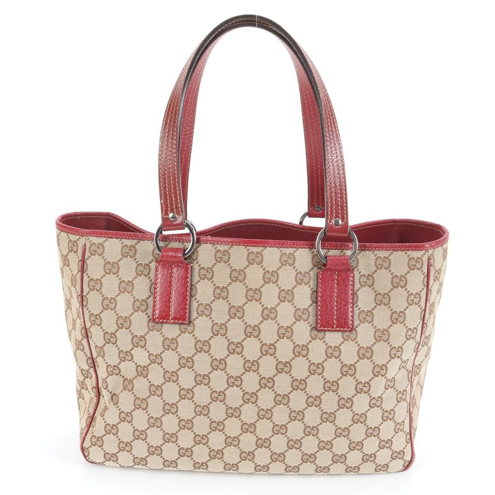 極美品 グッチ GGキャンバス 113017 レザー トート バッグ 肩掛け
