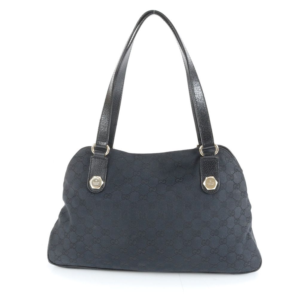 美品 グッチ GGキャンバス 163288 レザー トート バッグ 肩掛け