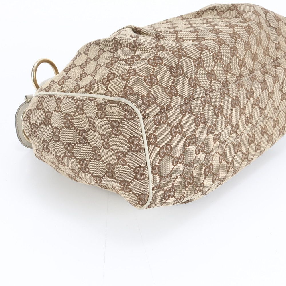 GUCCI スーキー GGキャンバス×レザー ハンドバッグ 肩掛け◎ 美品 グッチ GGキャンバス スーキー 211944 レザー トート バッグ