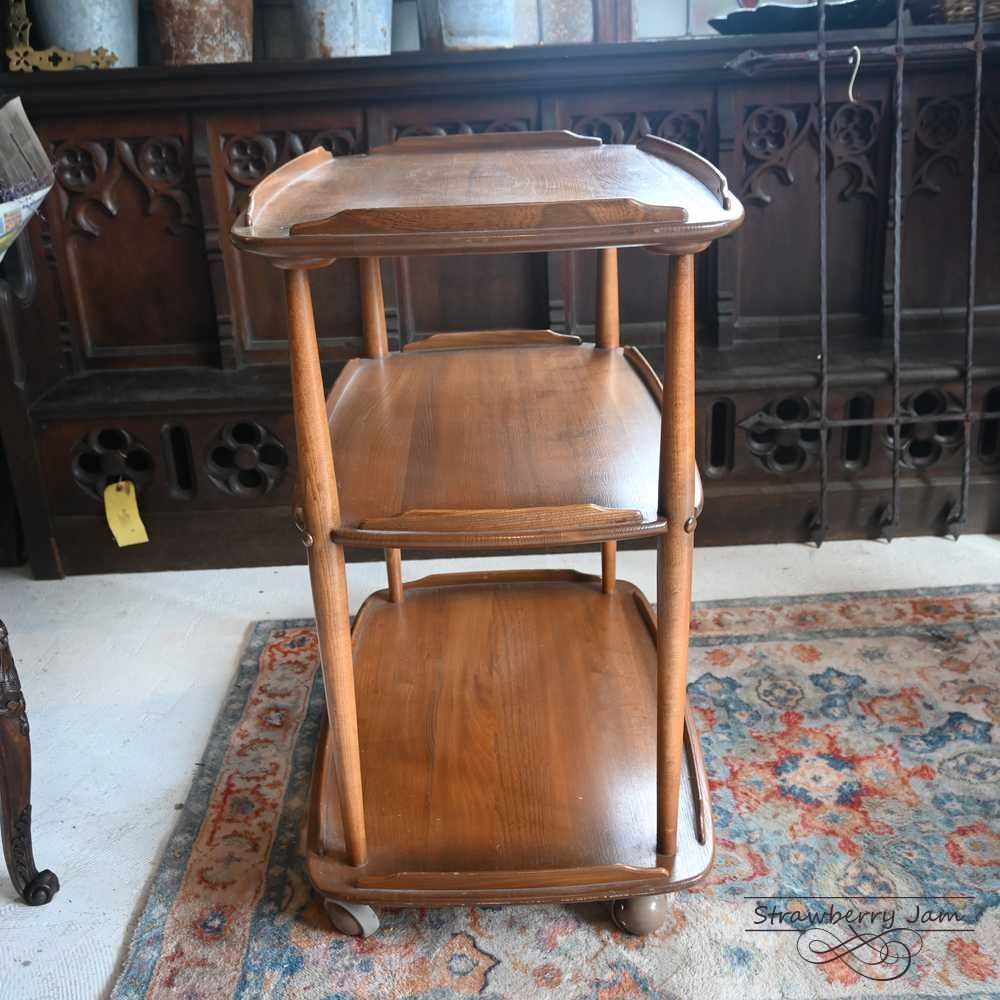 IFU-419 英国ヴィンテージ チーク ワゴン キッチンワゴン 収納 サイド