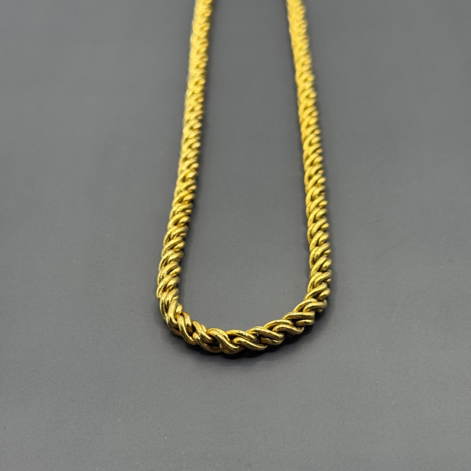 美品 クリスチャンディオール ロープ ツイスト ネックレス ゴールド 金