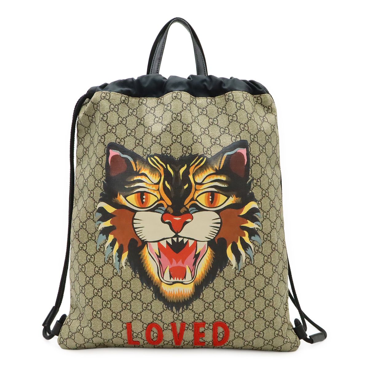GUCCI グッチ GGスプリーム アングリーキャット LOVED ドロー 