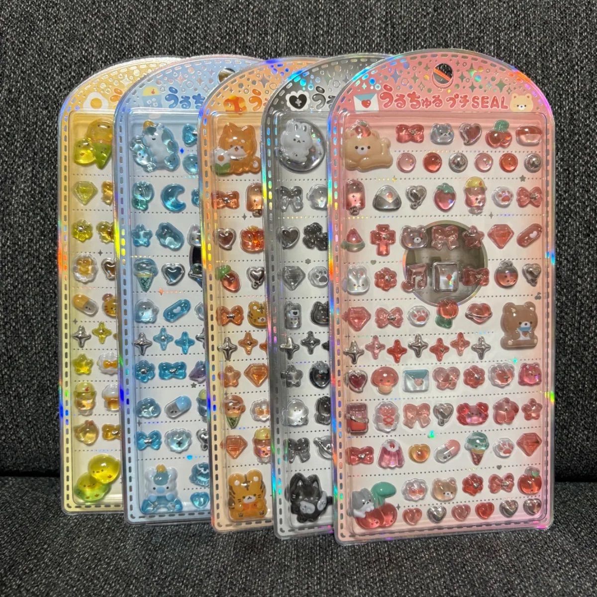 うるちゅるプチシール セット｜ぷっくり透明 立体ミニシール まとめ 
