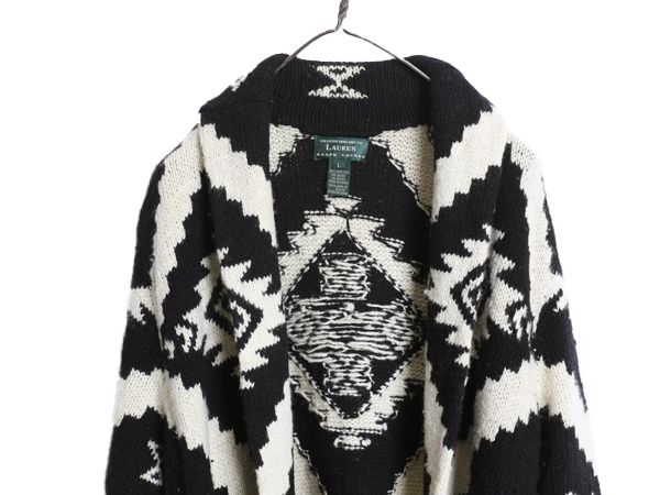 90s ローレン ラルフローレン ショールカラー ネイティブ ニット
