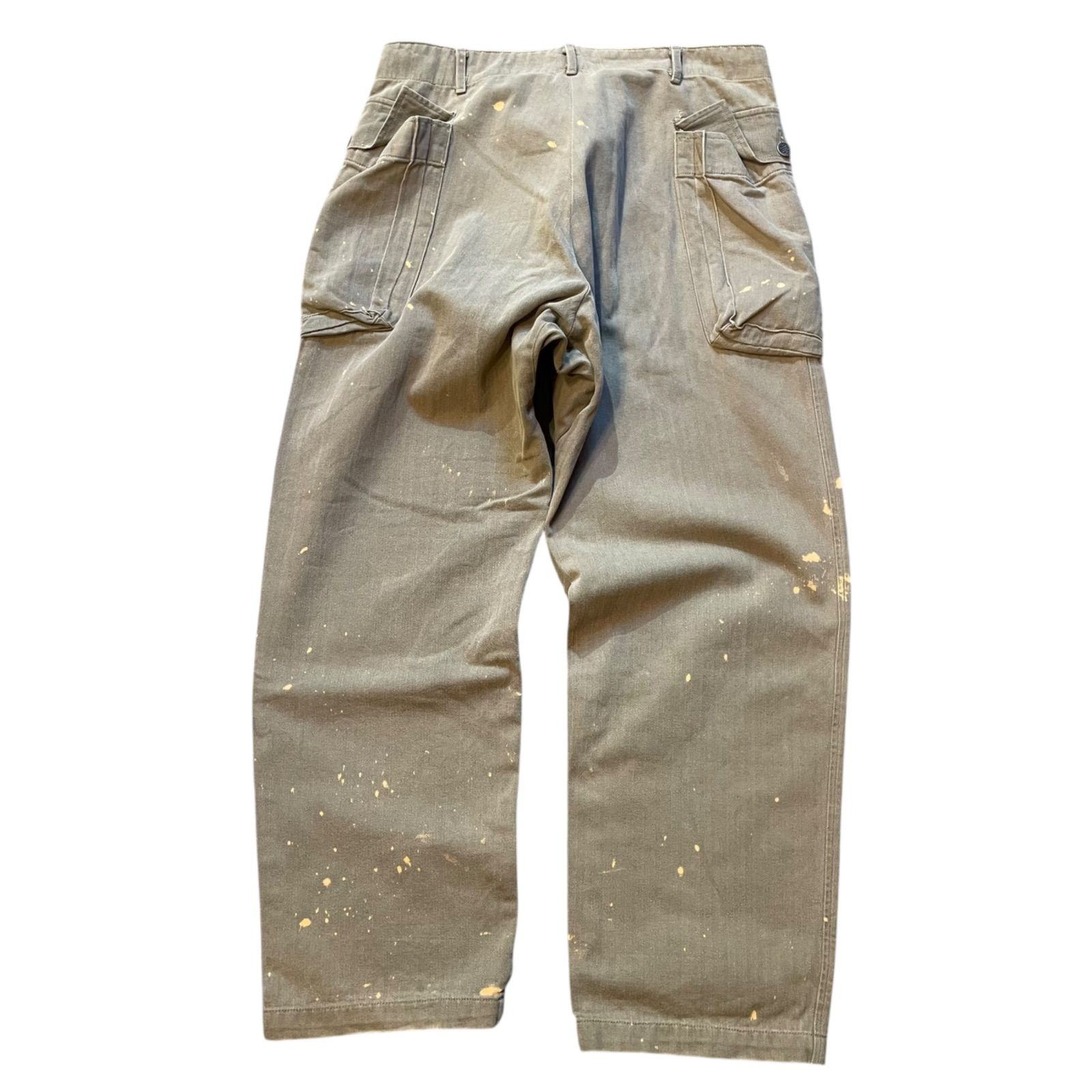 40\u0027s U.S. Army M-43 HBT Pants 13star Metal button Military Used