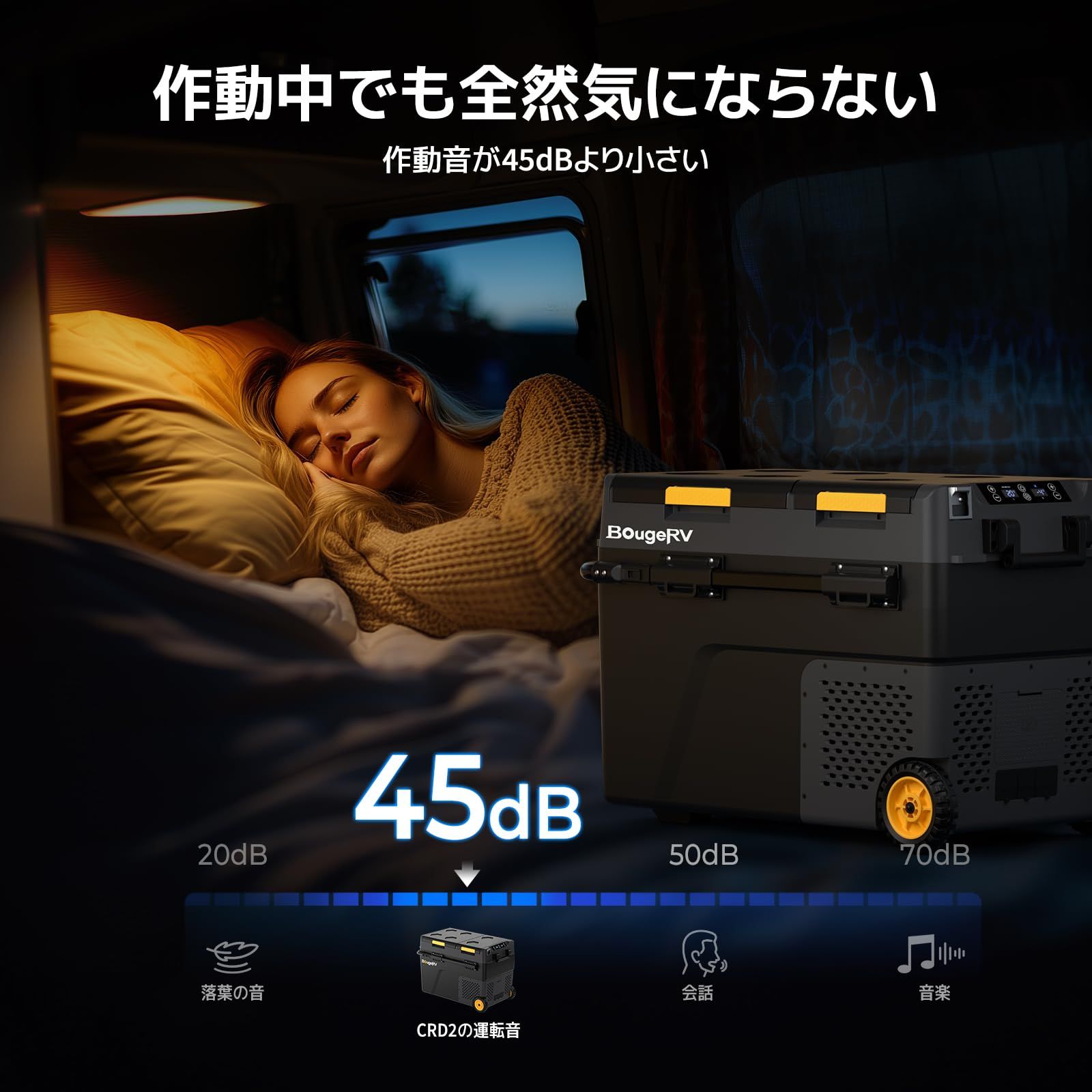 BougeRV ポータブル冷蔵庫 車載冷蔵庫 大容量 40L バッテリー内蔵可能
