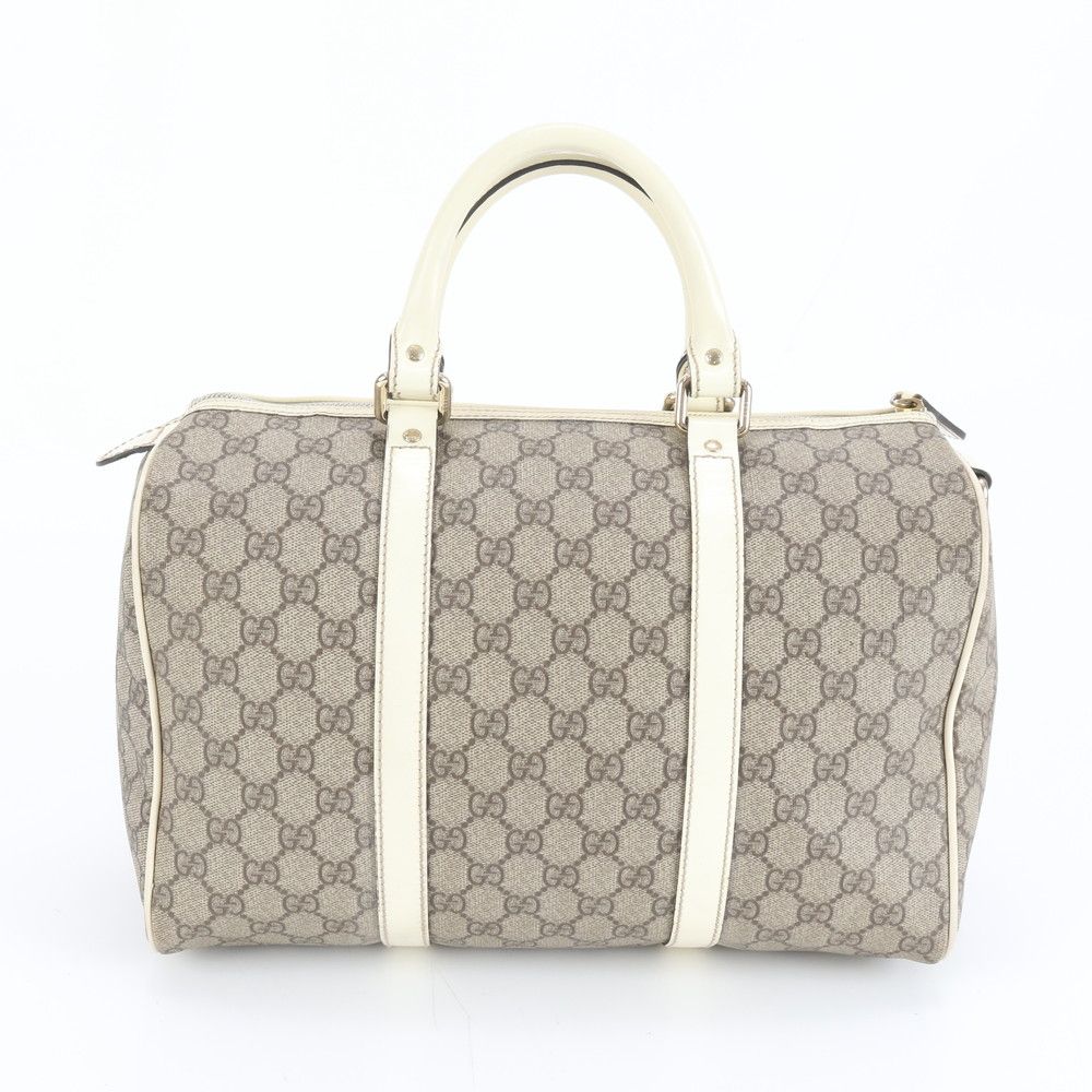 ✨廃盤品✨ グッチ ミニボストンバッグ GGスプリーム ホワイト 白色 美品 グッチ GGスプリーム ミニ ボストン 193608 レザー ハンドバッグ