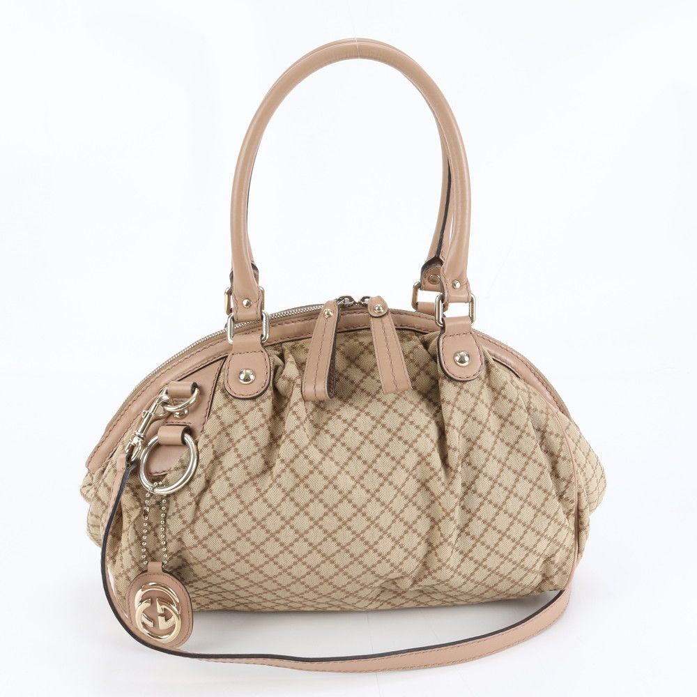 美品 グッチ ディアマンテ スーキー 223974 レザー 2WAY ショルダー