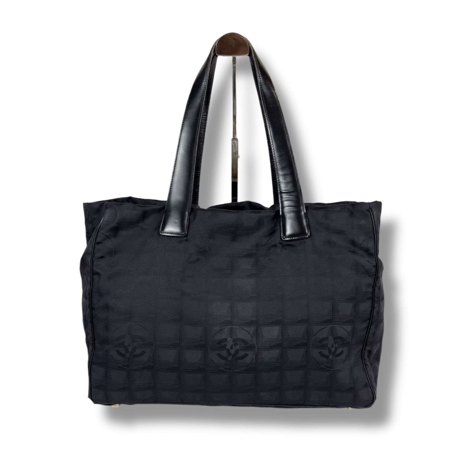 シャネル CHANEL ニュートラベルライン トートバッグ ブラック 黒
