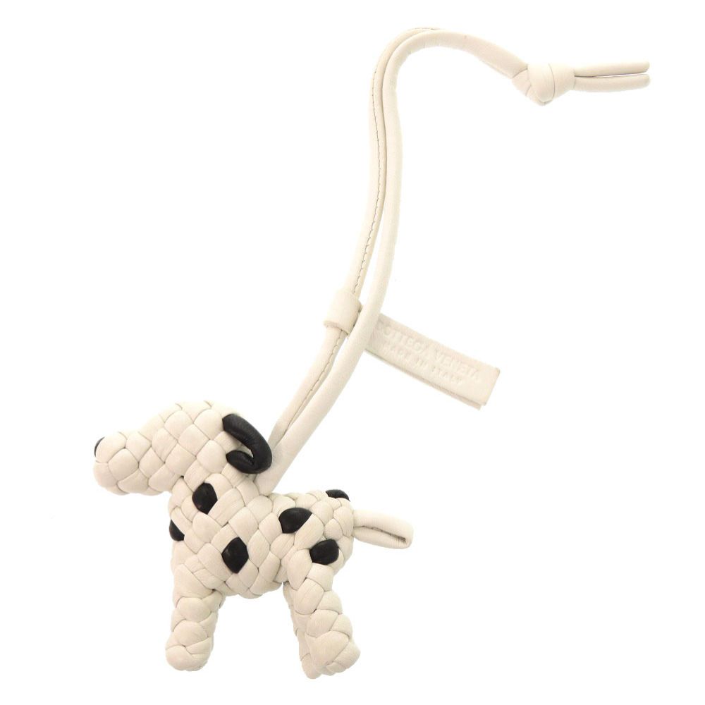 美品 ボッテガ ヴェネタ イントレチャート ドッグ 犬 807068 ホワイト