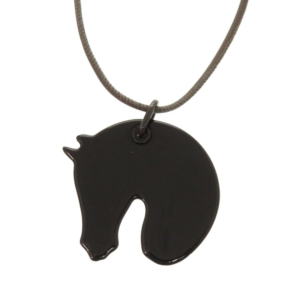 新品同様 エルメス タッタソールPM 馬 ラッカー ピンク ネックレス