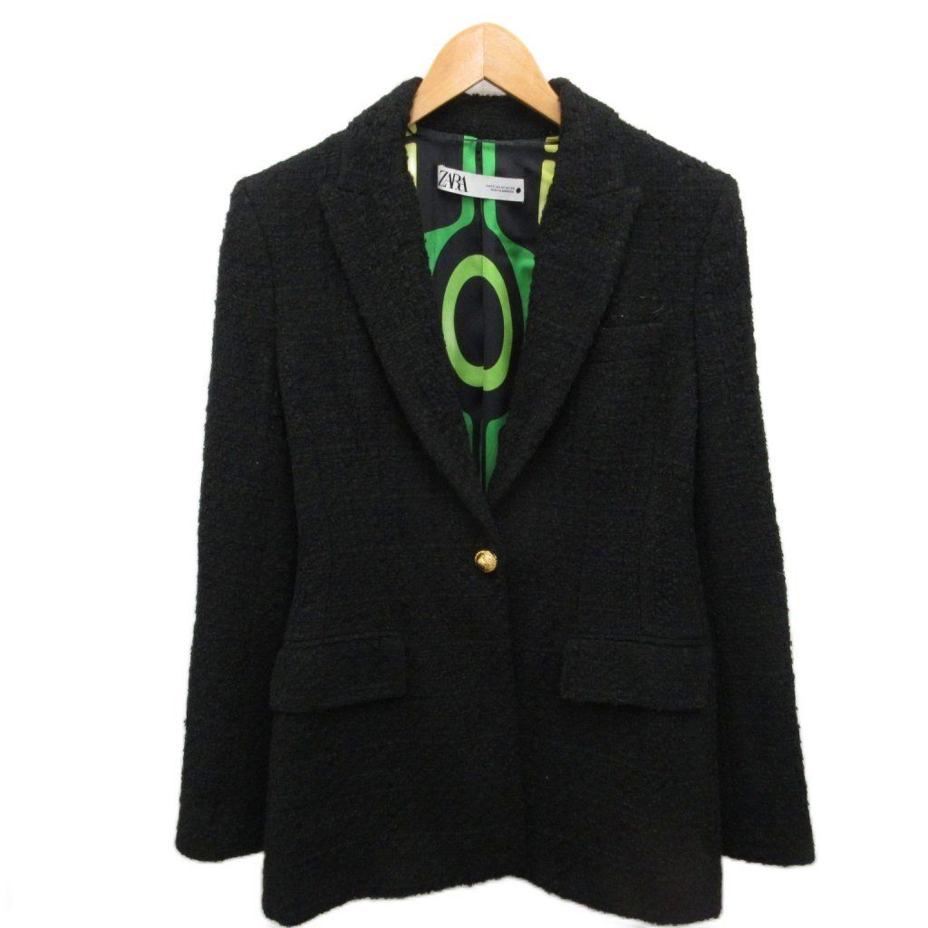 ザラ ZARA テーラードジャケット ツイードジャケット シングル 1B XS