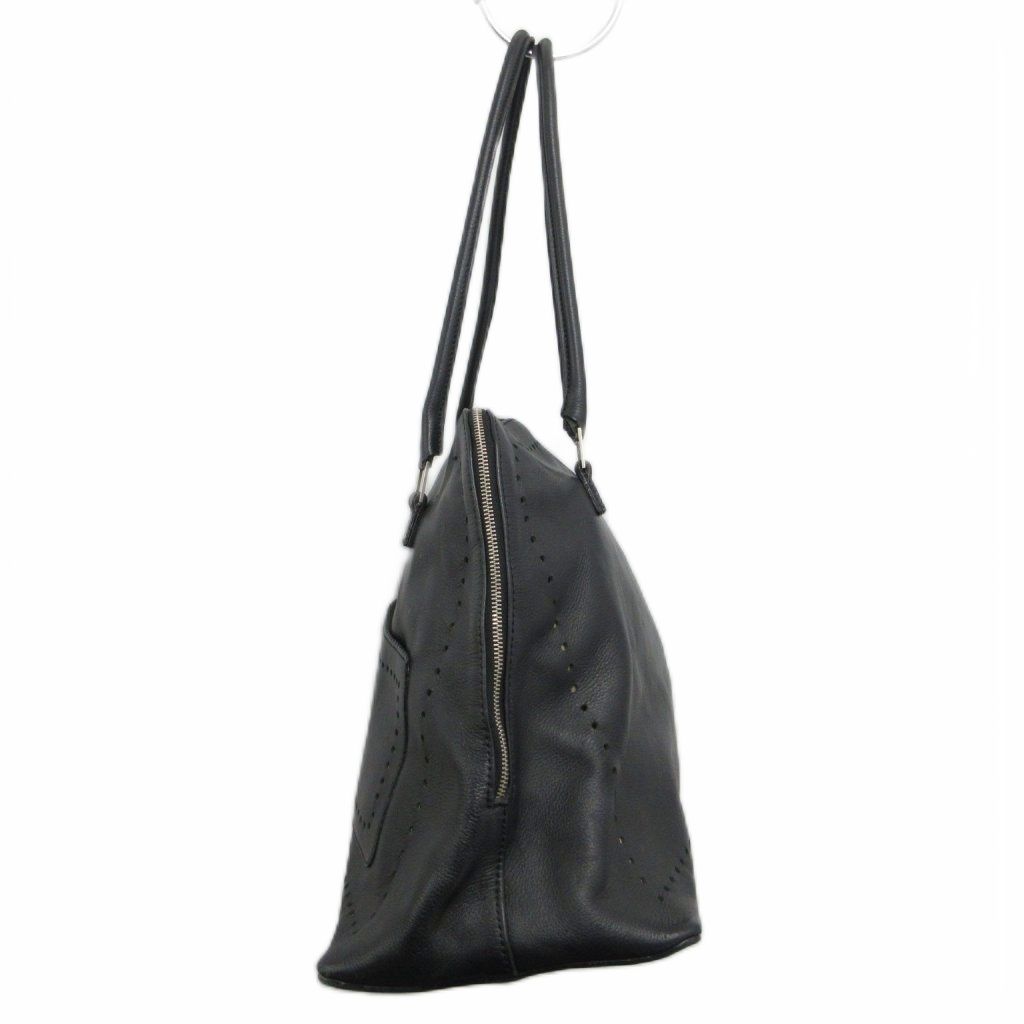 アニヤハインドマーチブラックレザートートバッグパンチング アニヤハインドマーチ ANYA HINDMARCH パンチング トートバッグ