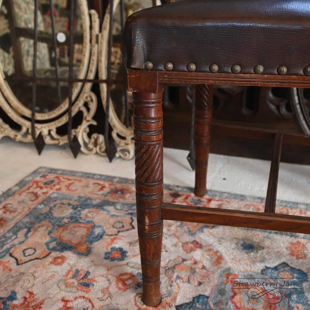 L3710-2-4 英国アンティーク レザー ダイニングチェア キッチンチェア