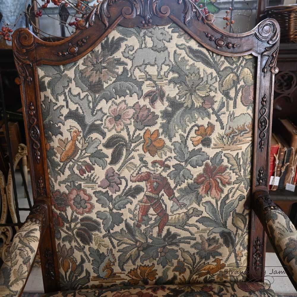 L3710-3-2 フランスアンティーク ソファ 布張りチェア ヴィクトリアン