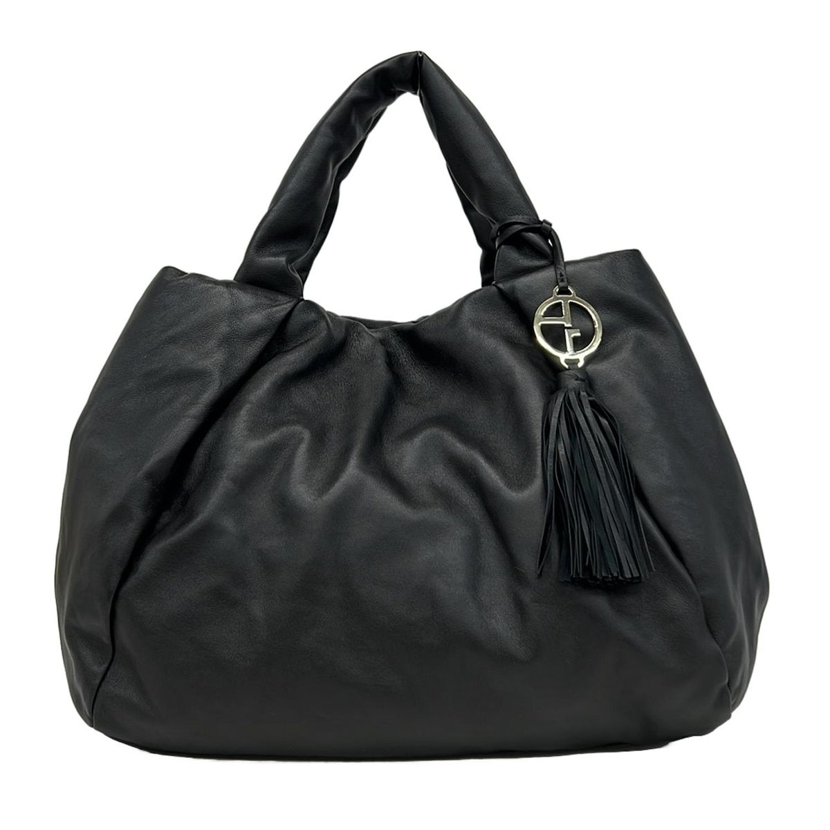 GIORGIOARMANI(ジョルジオアルマーニ) トートバッグ 黒 レザー - メルカリ