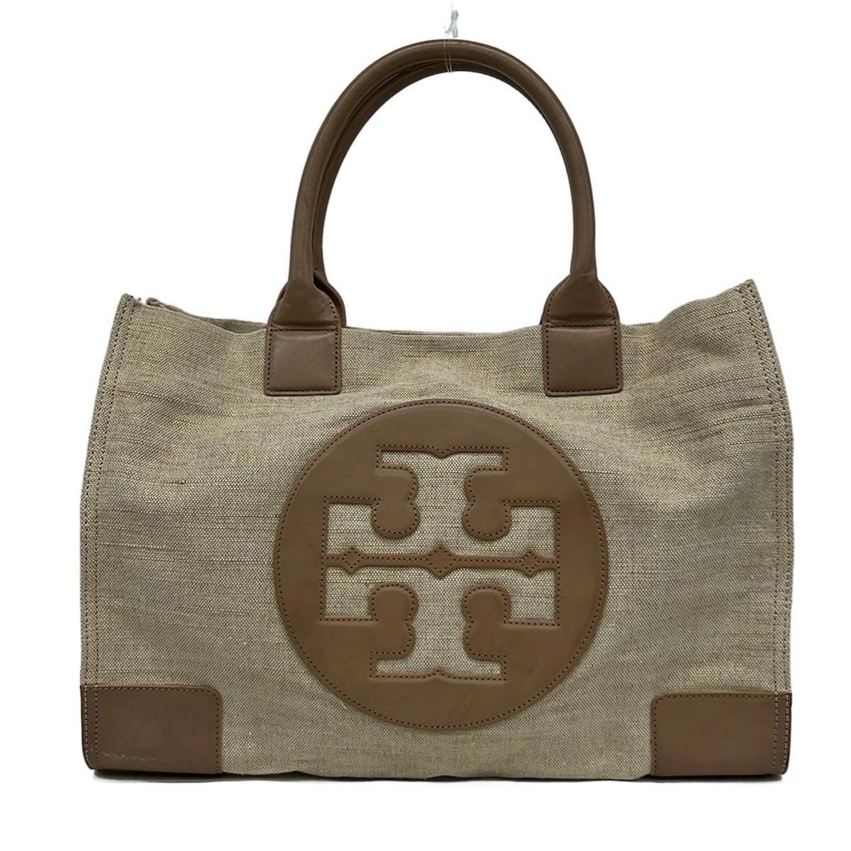 TORY BURCH(トリーバーチ) トートバッグ - ベージュ×ブラウン レザー 