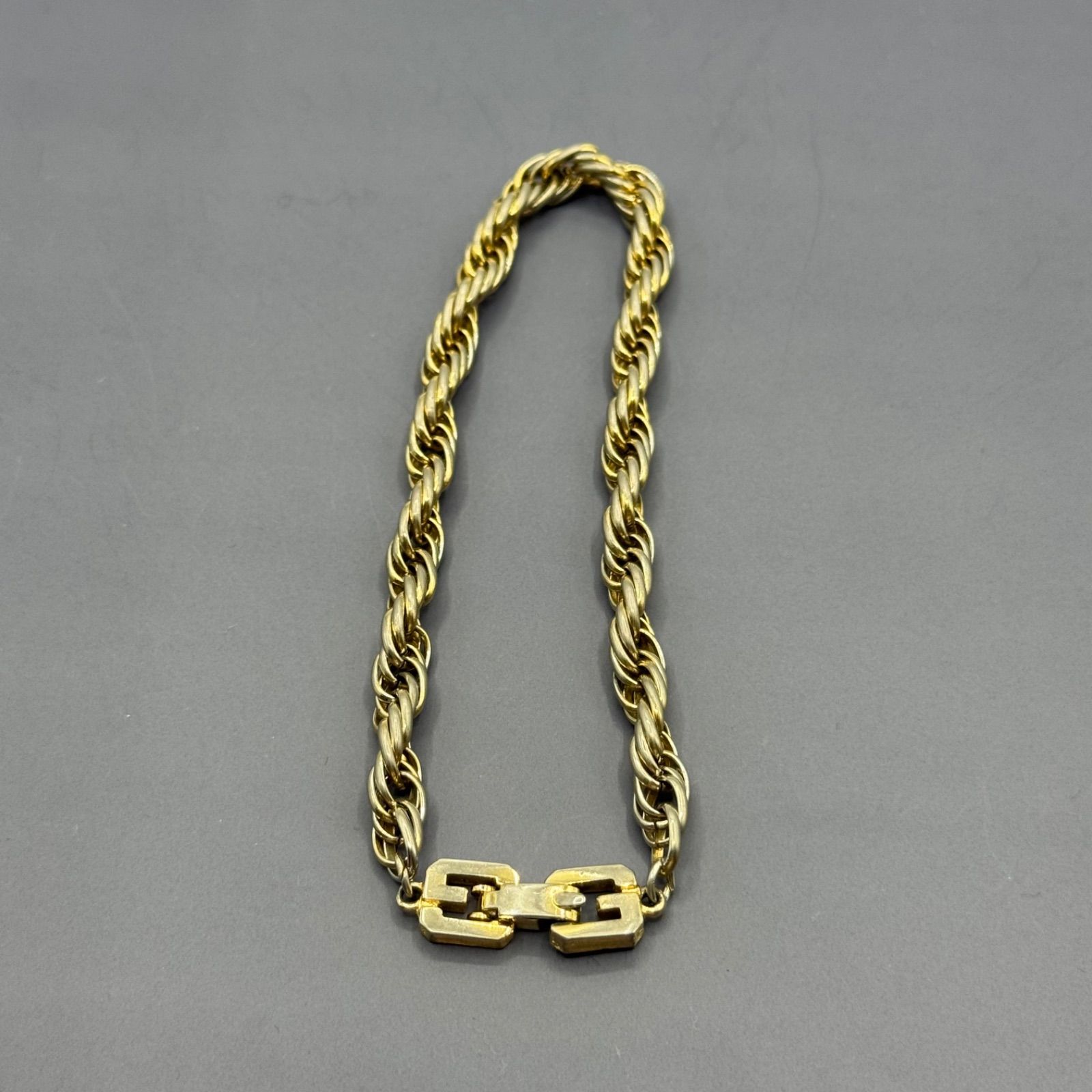 ジバンシー　ブレスレット　ロープ　ゴールド　ヴィンテージ 良品 ジバンシー ロープ ツイスト ブレスレット ゴールド 金