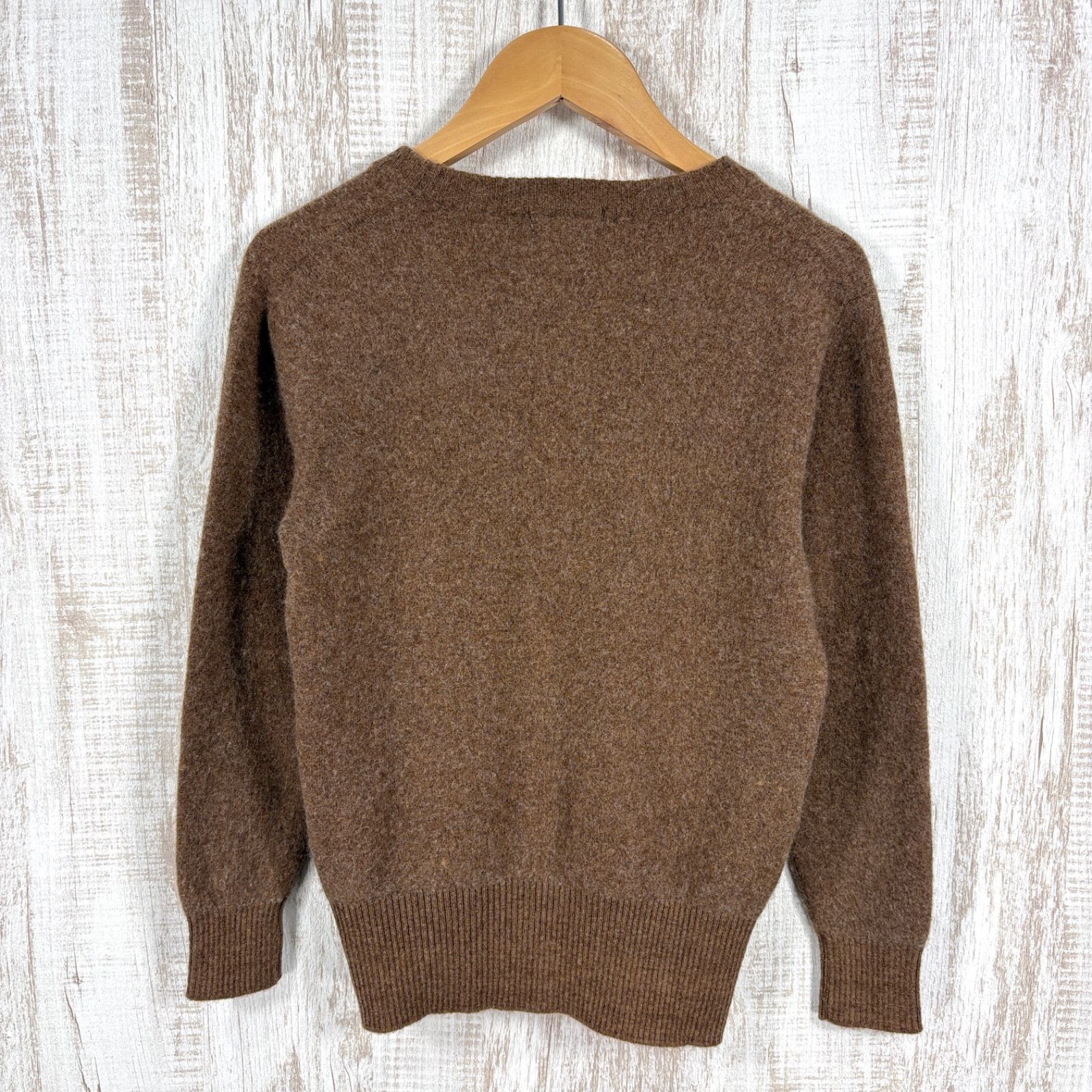 LA9027 イブサンローラン ニットカーディガン 茶色 ウール100％ M程度 90s YSL Yves Saint Laurent ヴィンテージ イヴサンローラン 柔らか