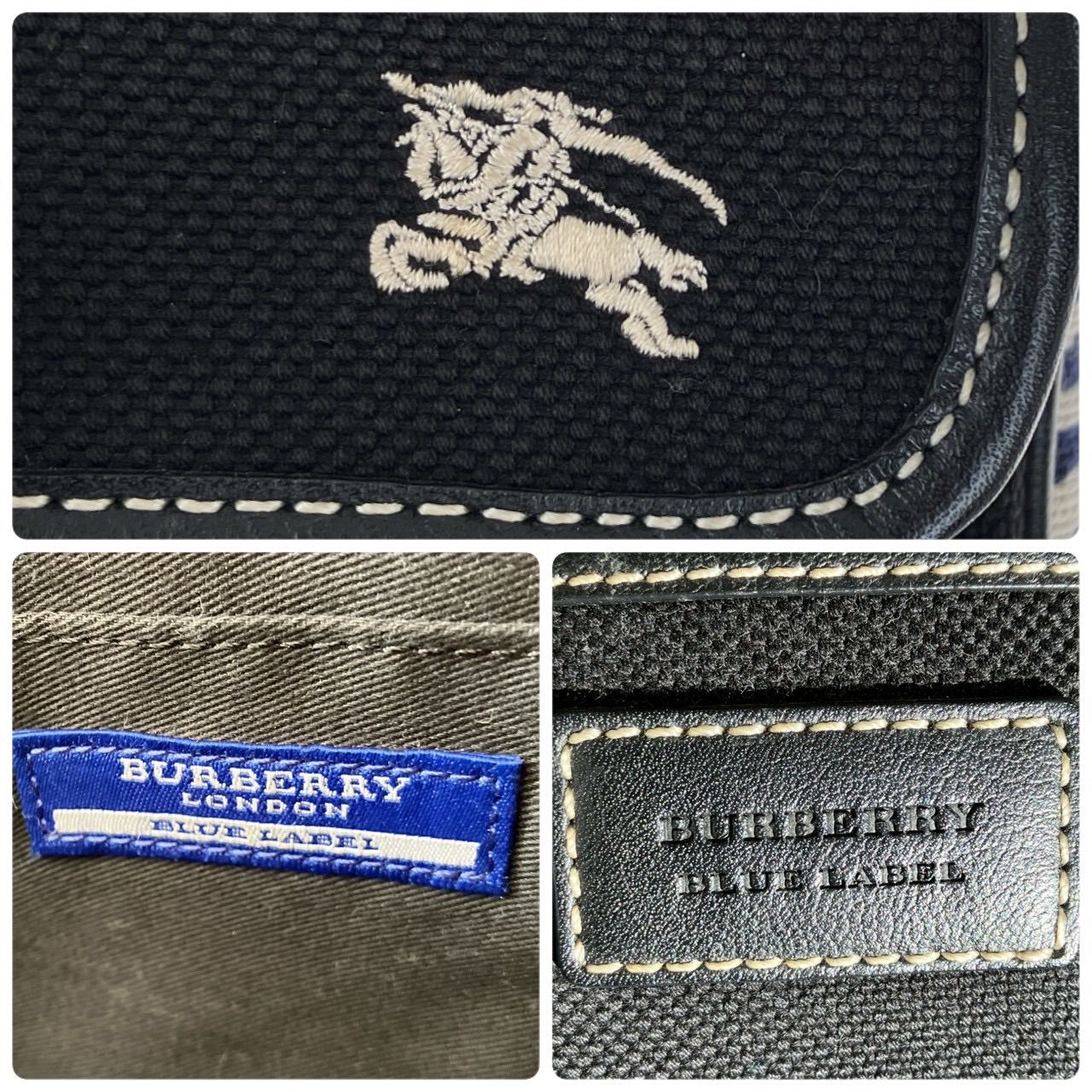 ① BURBERRY BLUE LABEL バーバリー ショルダーバッグ ホースロゴ 