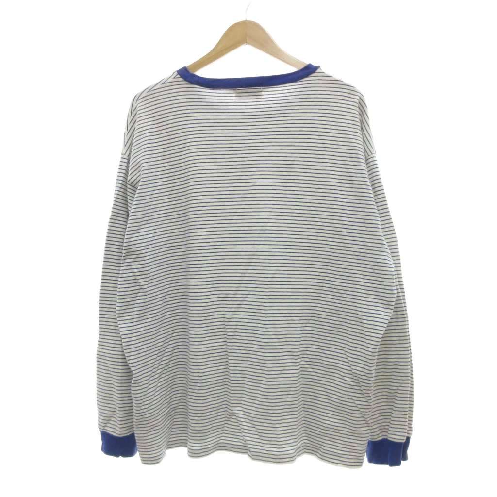 タウンクラフト TOWNCRAFT 長袖Tシャツ L 青 ブルー 白 ホワイト