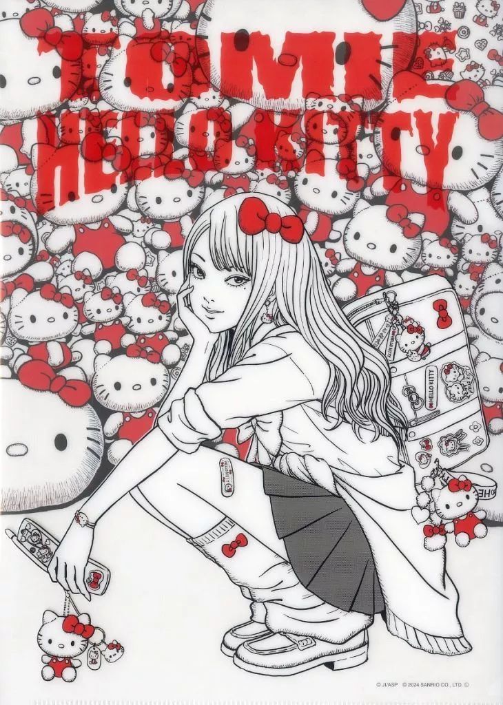 中古】クリアファイル ギャル富江×ハローキティ A4クリアファイル