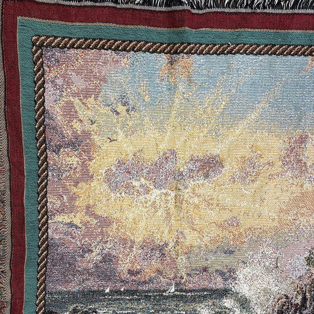 vintageラグ ブランケット マルチカバー タペストリー アート 絵画