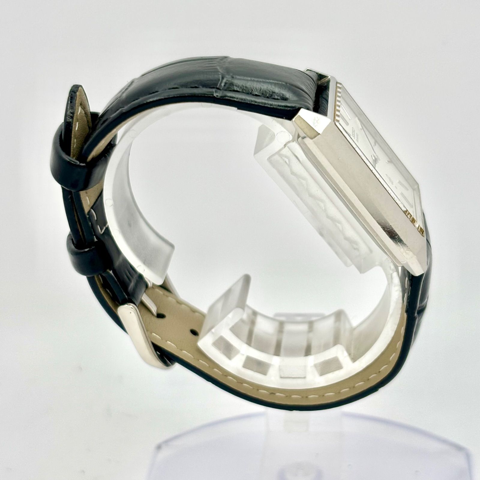 新品電池】SEIKO セイコー メンズ 腕時計 シルバー レクタンギュラー