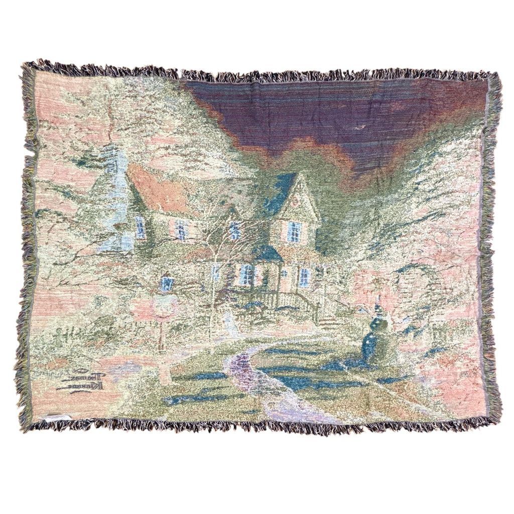 vintageラグ ブランケット マルチカバー タペストリー アート 絵画