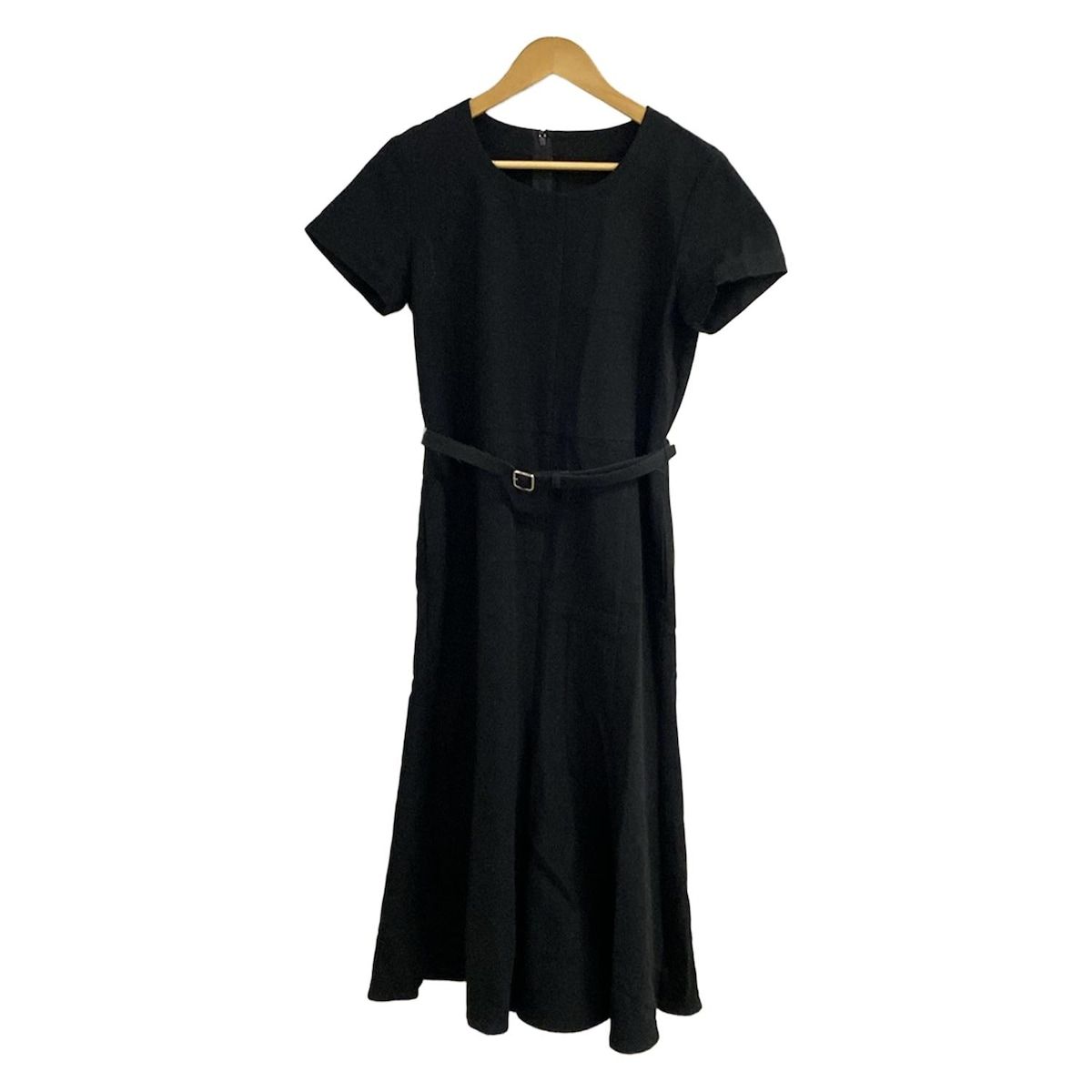 【トリココムデギャルソン】AD1989 ロングワンピース　黒　　半袖　M　ベルト トリココムデギャルソン ワンピース M - 黒 トリココムデギャルソン