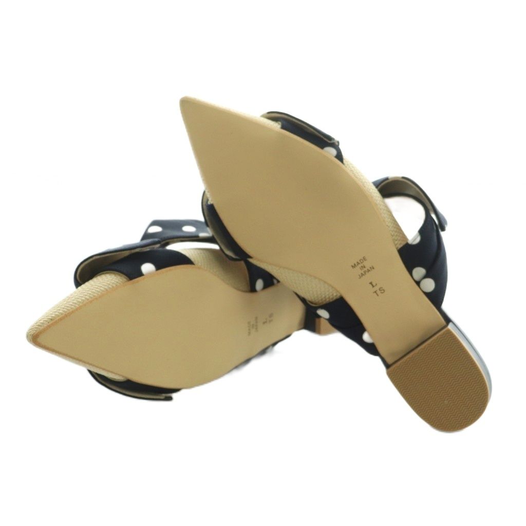 ダイアナ DIANA ミュール ポインテッドトゥ ドット リボン L 24.0-24.5