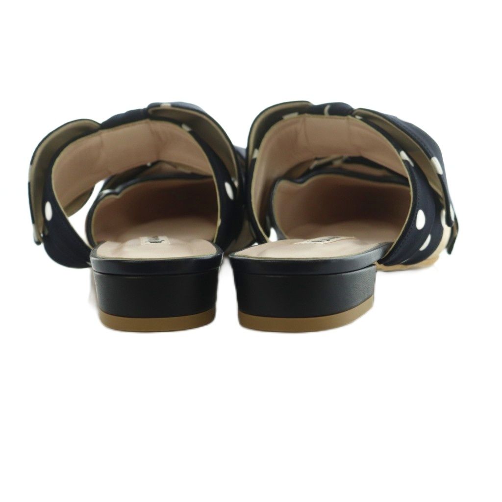 ダイアナ DIANA ミュール ポインテッドトゥ ドット リボン L 24.0-24.5