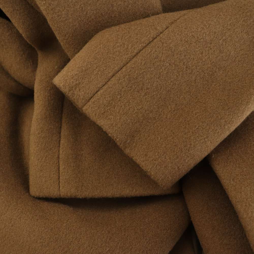 FRAY I.D モカ ベルト付きロングコート サイズ1 フレイアイディー FRAY I.D 変形カラーロングコート ベルト付 1 モカ